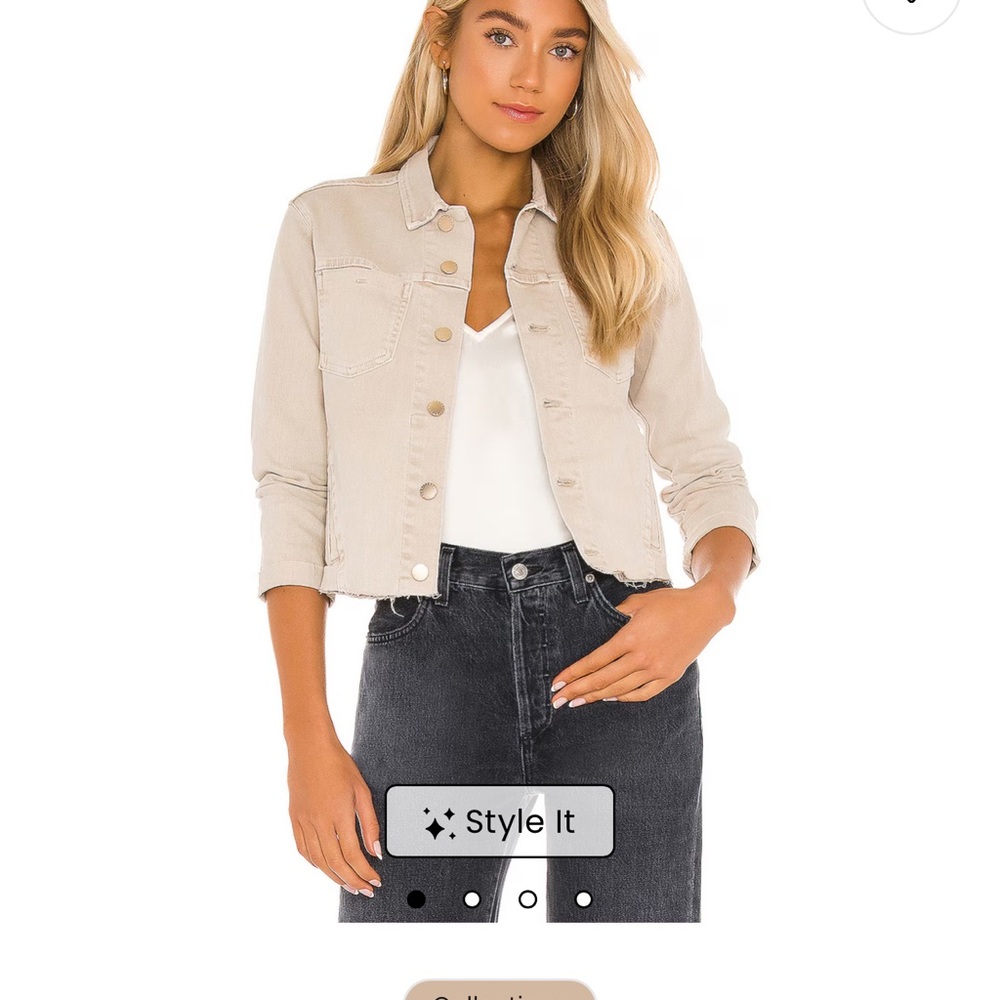 Janelle Beige Denim Jacket Biscuit Lagence